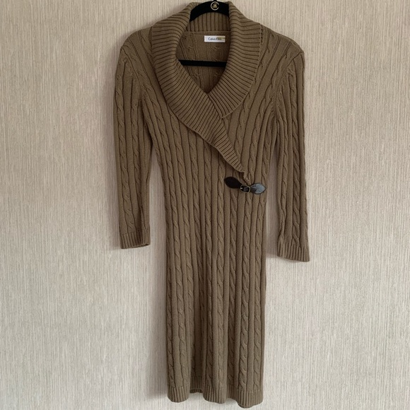 Calvin Klein Brown Sweater Dress Size Small - Picture 1 of 9